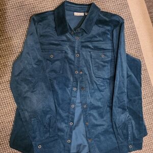 Joan Rivers Teal Button-Up Shirt